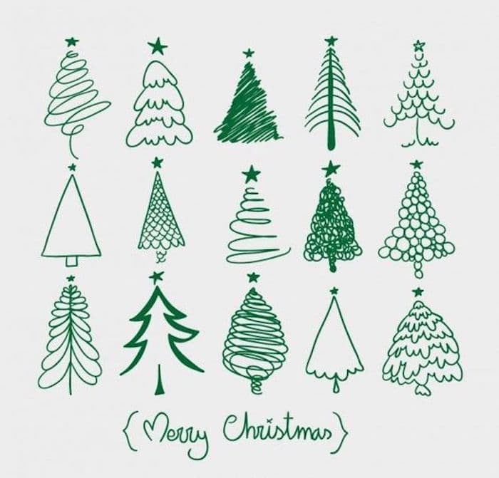 diy carte de voeux simple avec sapins