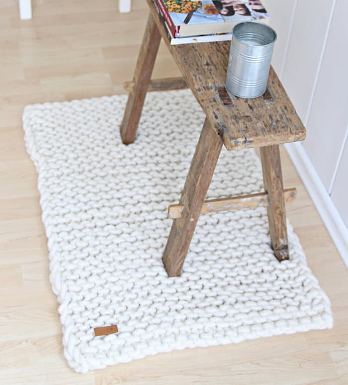 tapis blanc deco tricot