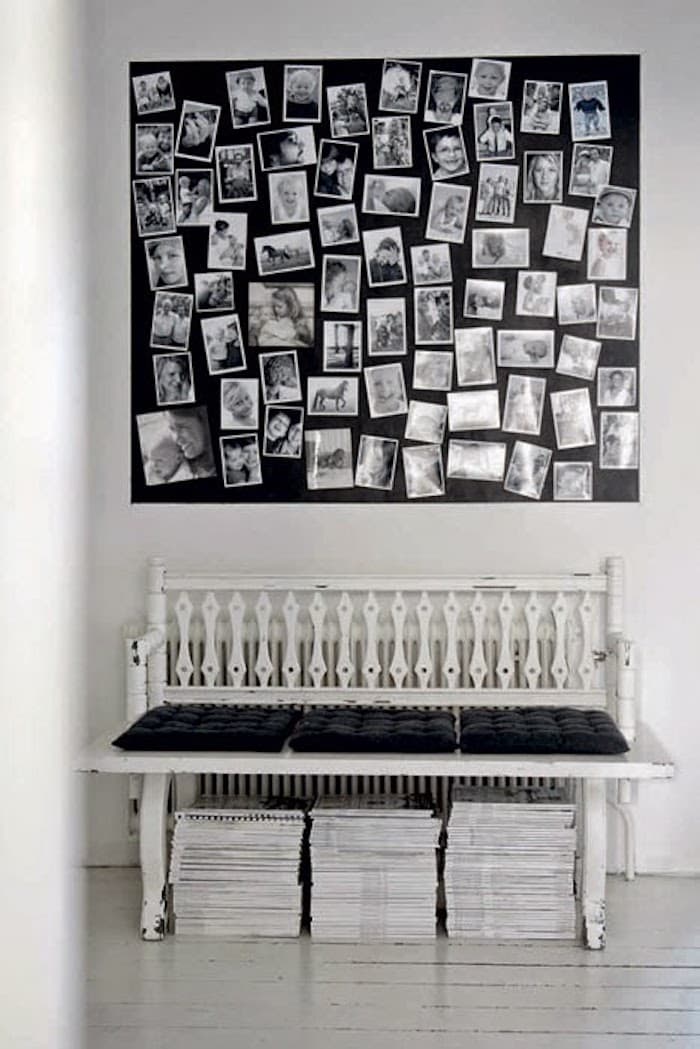 banc dans maison noir et blanc