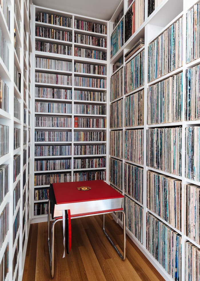 villa californienne bibliotheque vinyles