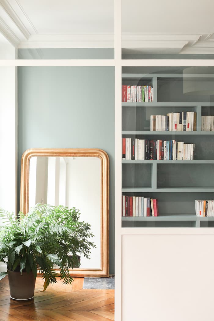 deco bleu glacier salon parquet
