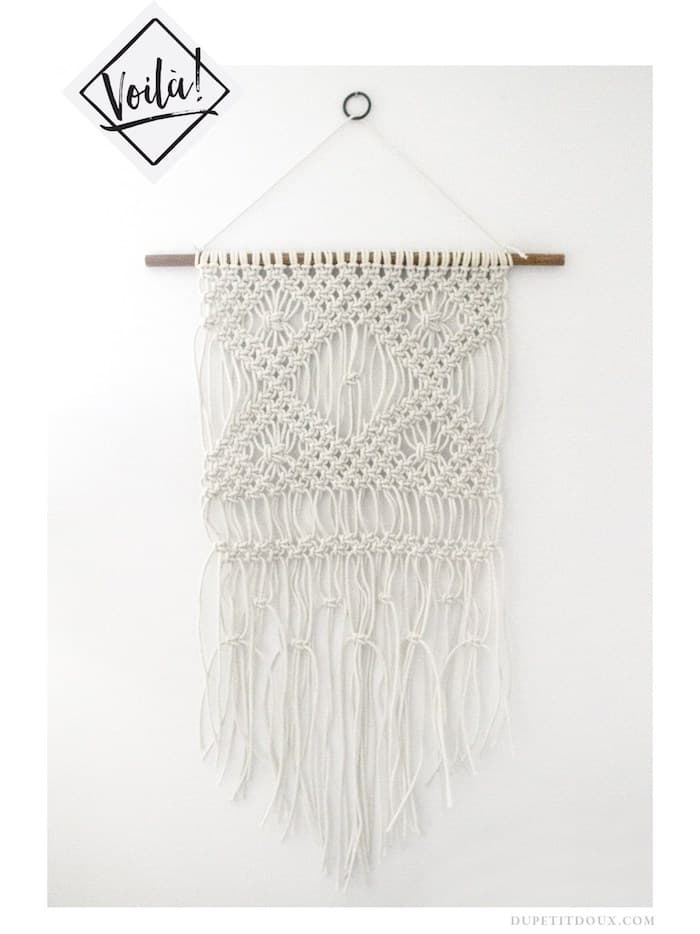 suspension macrame diy fini accrochage decoration