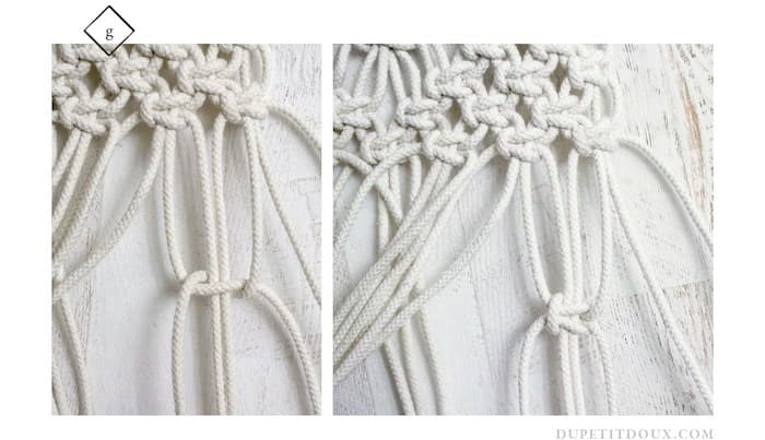 suspension macrame diy creation finition ligne noeud deco mur