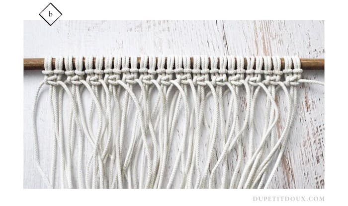 suspension macrame diy wallhanging noeuds baguette decoration mur