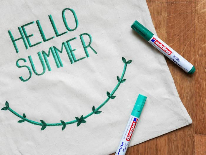 activite facile maitresse diy enfant totebag hello summer vert
