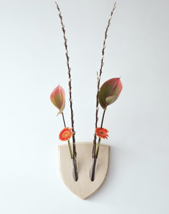 ikebana japonais mural coquelicot fleur de coton