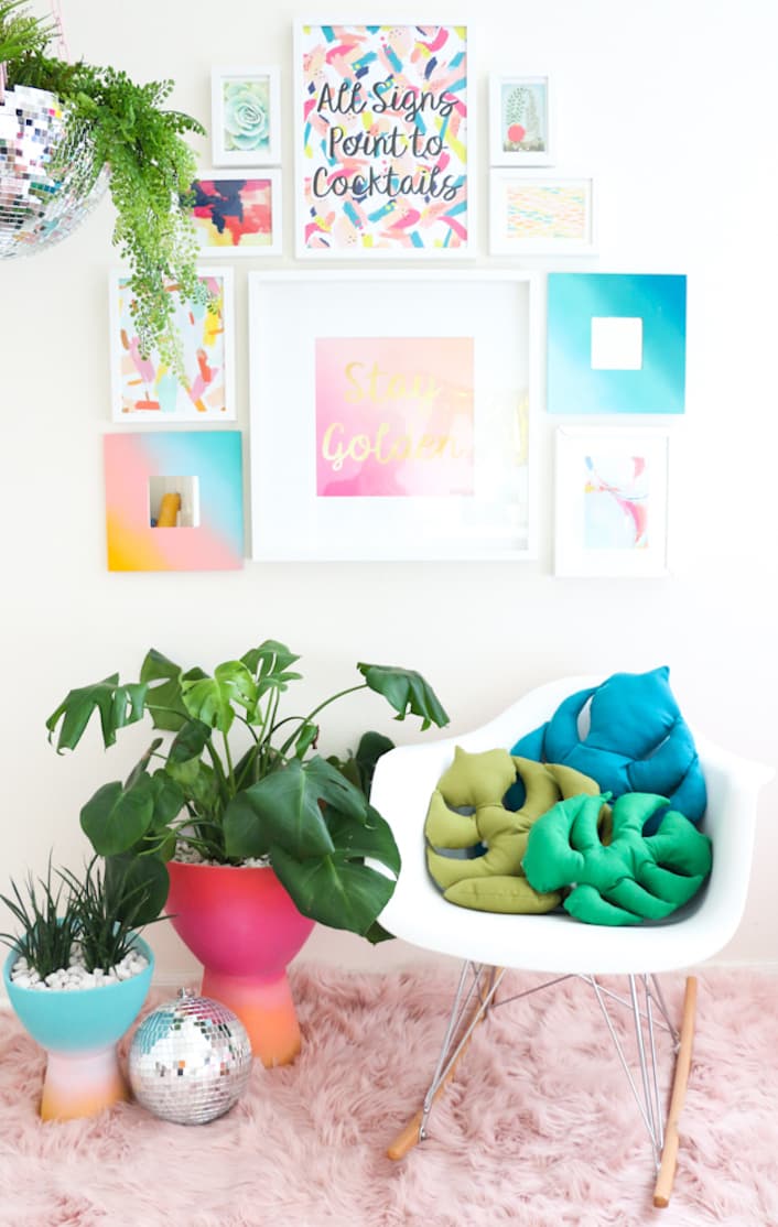 diy tutoriel couture facile débutant enfant coussin en forme de feuille monstera blog - blog décoration intérieure - clem around the corner