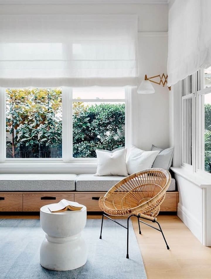 bungalow californien scandinave chic salon rotin clem around the corner