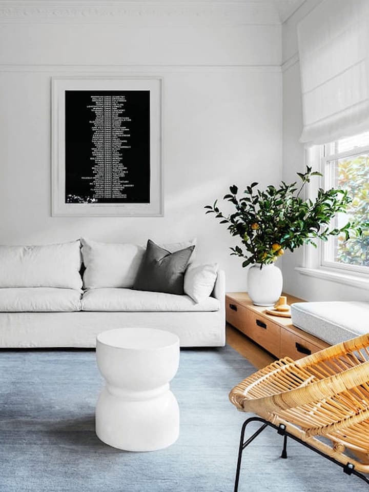 bungalow californien scandinave chic salon blanc clem around the corner