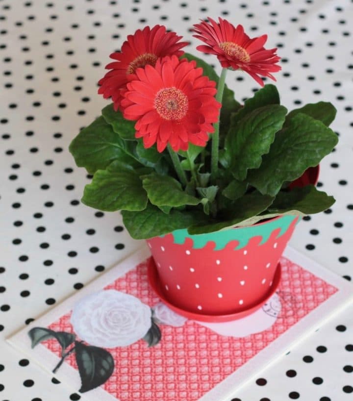 diy cache pot deco fraise peinture ete jardiniere clem around the corner
