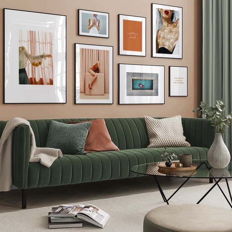 assortir couleur vert orange salon - blog déco