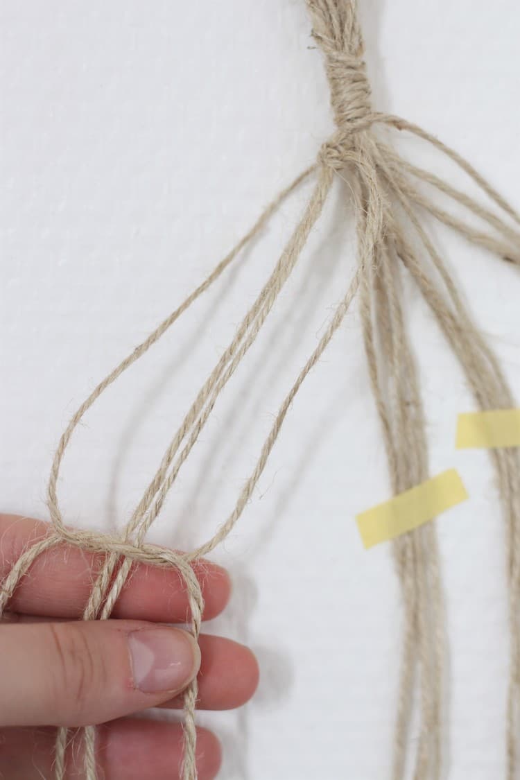 comment faire noeud torsade pour macramé porte plante suspendu