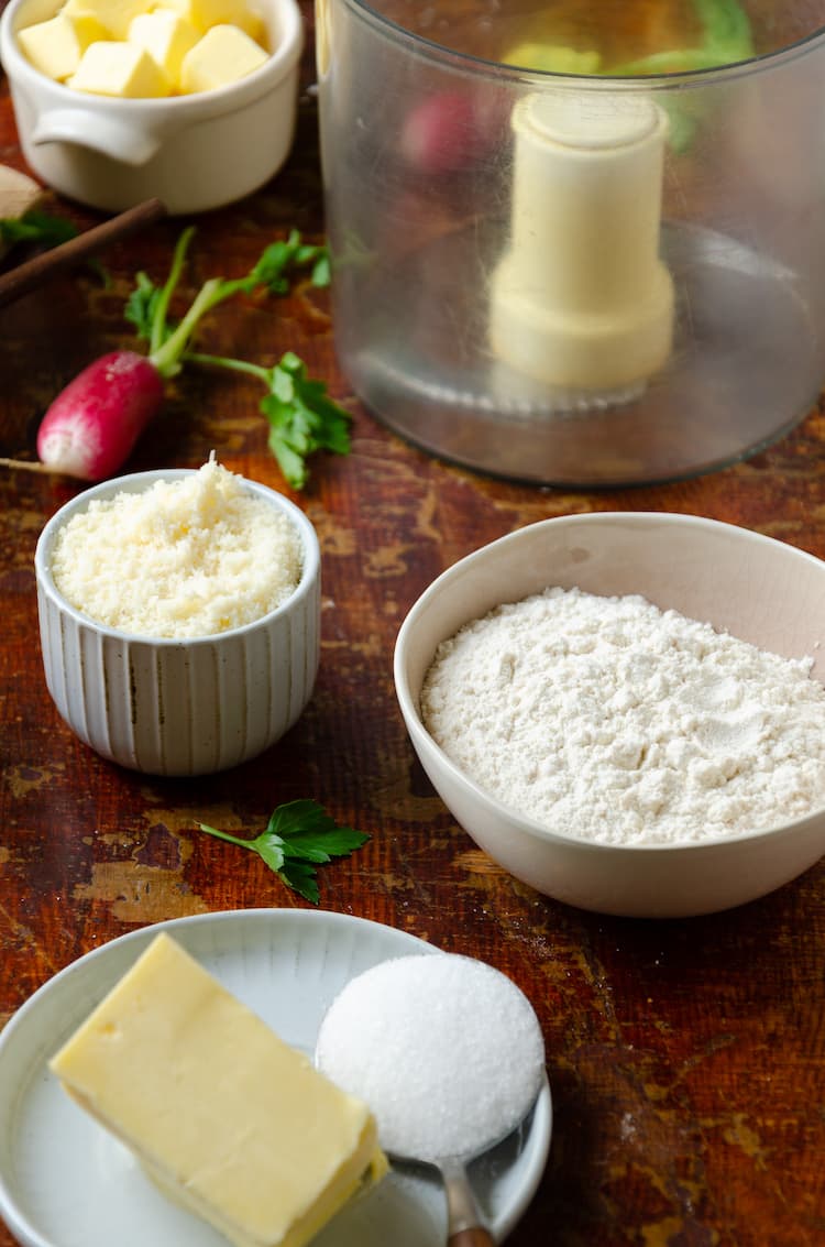 Ingrédients du craquelin salé au parmesan
