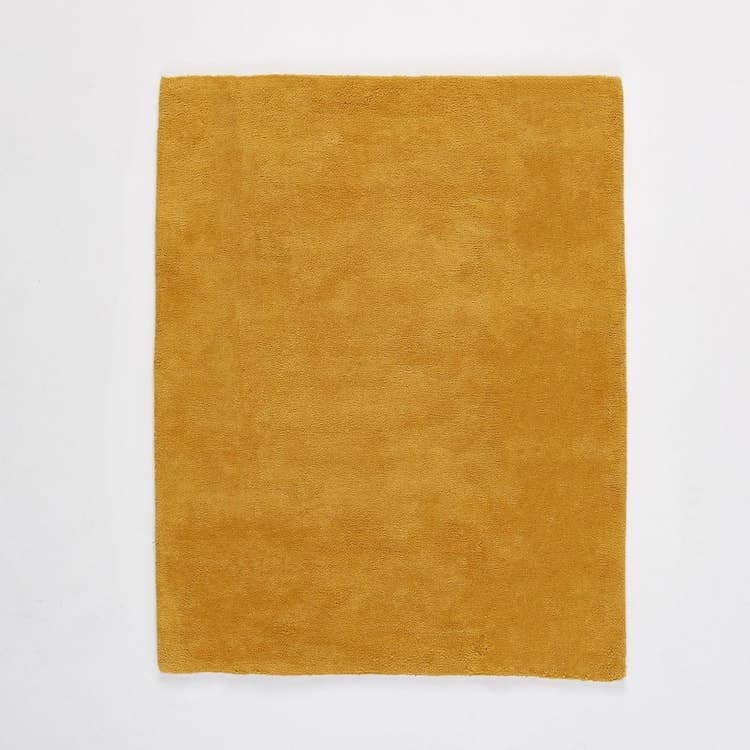 déco jaune tapis uni moelleux poil long