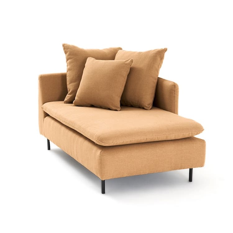 méridienne ocre confortable pas cher coussin