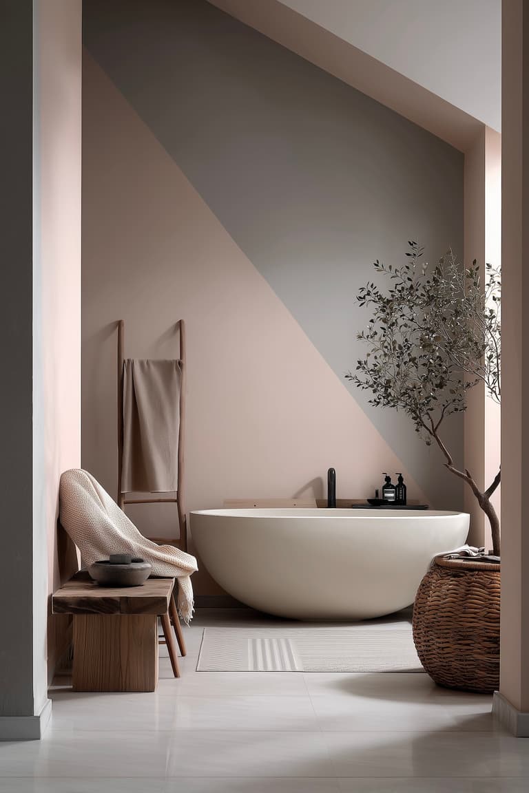 ambiance minimaliste peinture mate salle de bain
