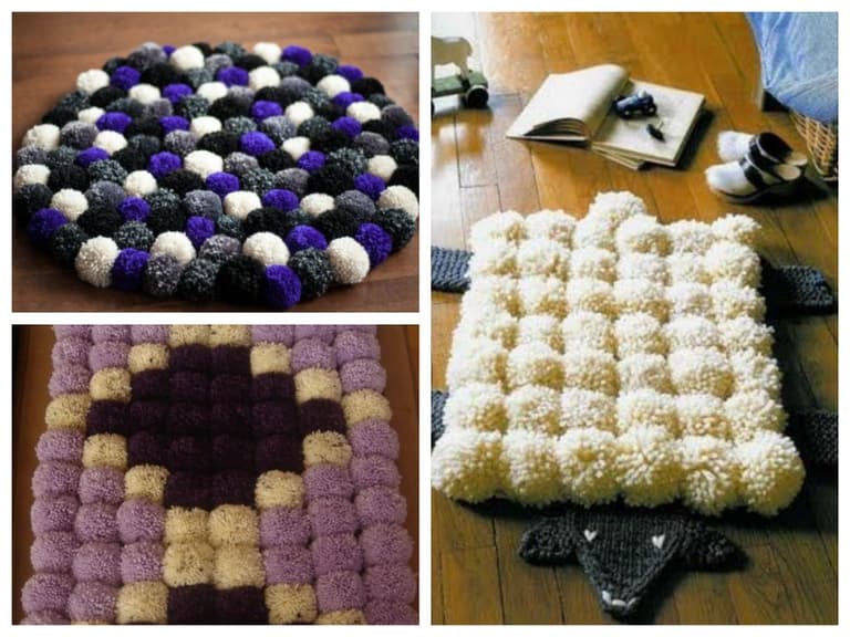Inspiration tapis de pompons en laine tuto. www.clemaroundthecorner.com