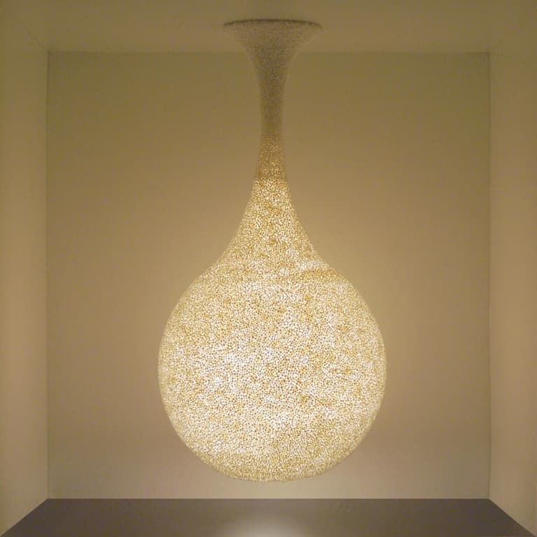suspension goutte effet tissu bouclette papier