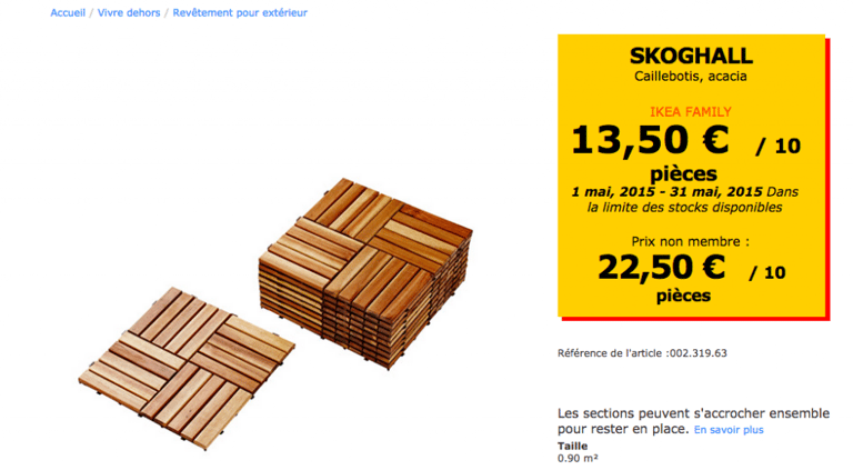salle de bain IKEA Hacks. SKOGHALL by IKEA, caillebotis pour l'extérieur.