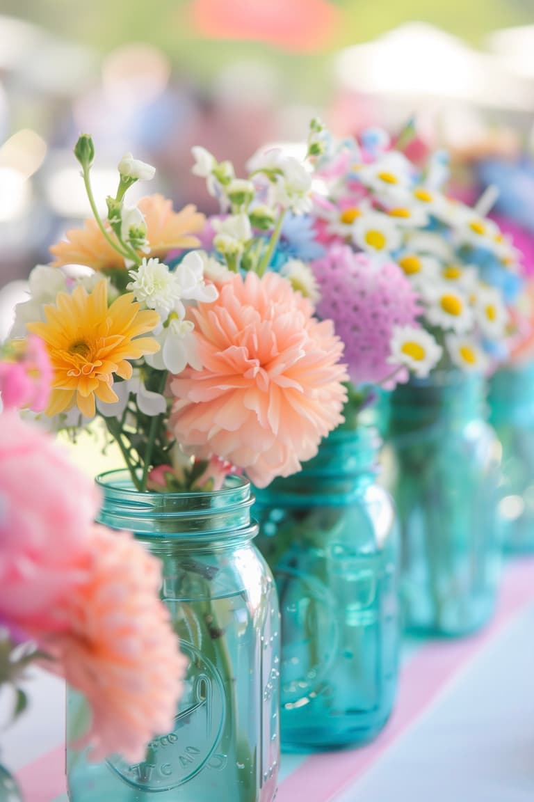 vase recyclage décoration champêtre mariage couleur pastel