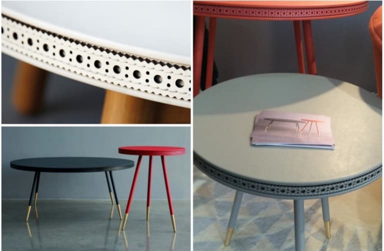 table en cuir Hermes