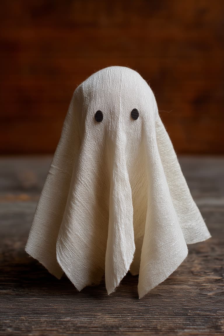 faire soi-même sa déco d'halloween tissu fantôme