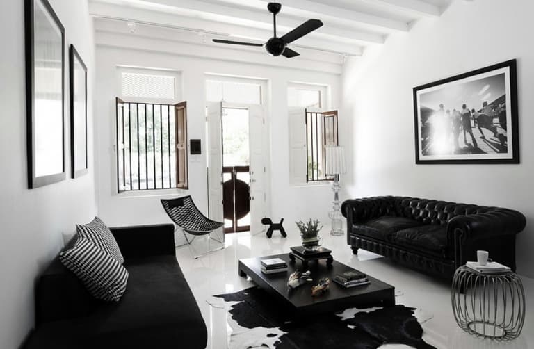 salon noir et blanc inspiration deco