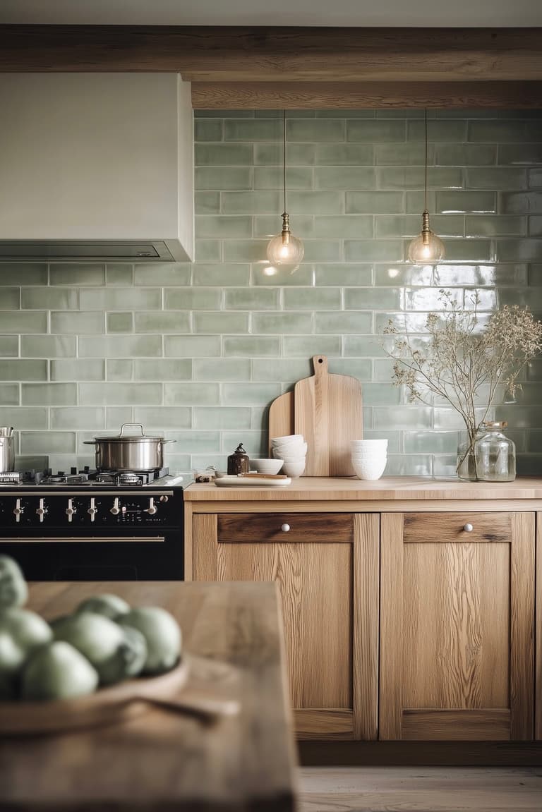 tendance déco intemporelle zellige carrelage brillant vert d'eau