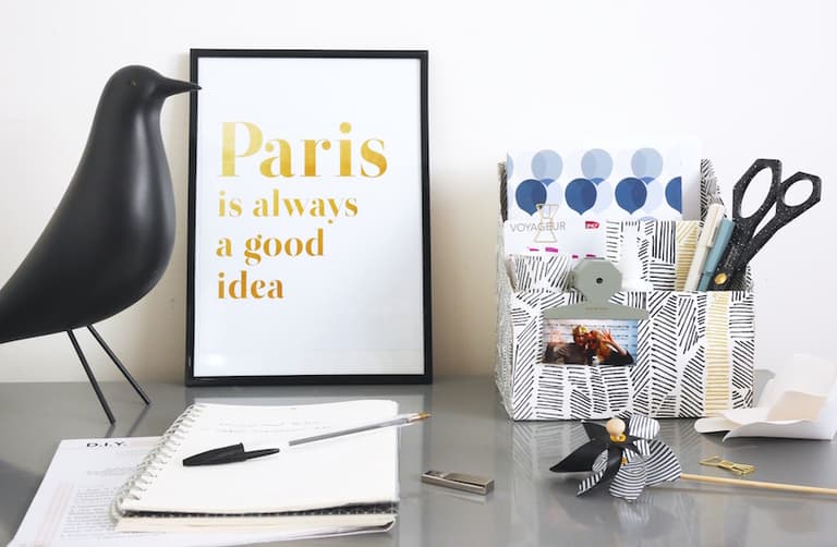 Semaine du papier peint DIY organiseur de bureau