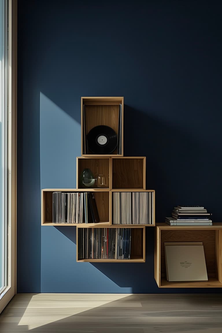 cubit meuble vinyle mural bois rétro