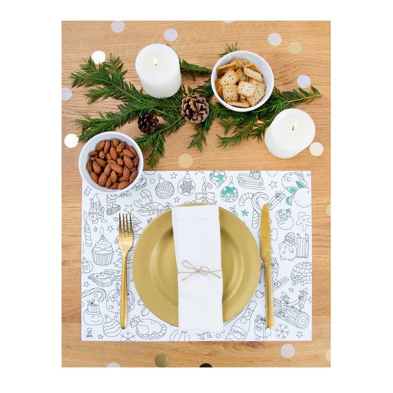 set de table à colorier Noël loisirs créatifs