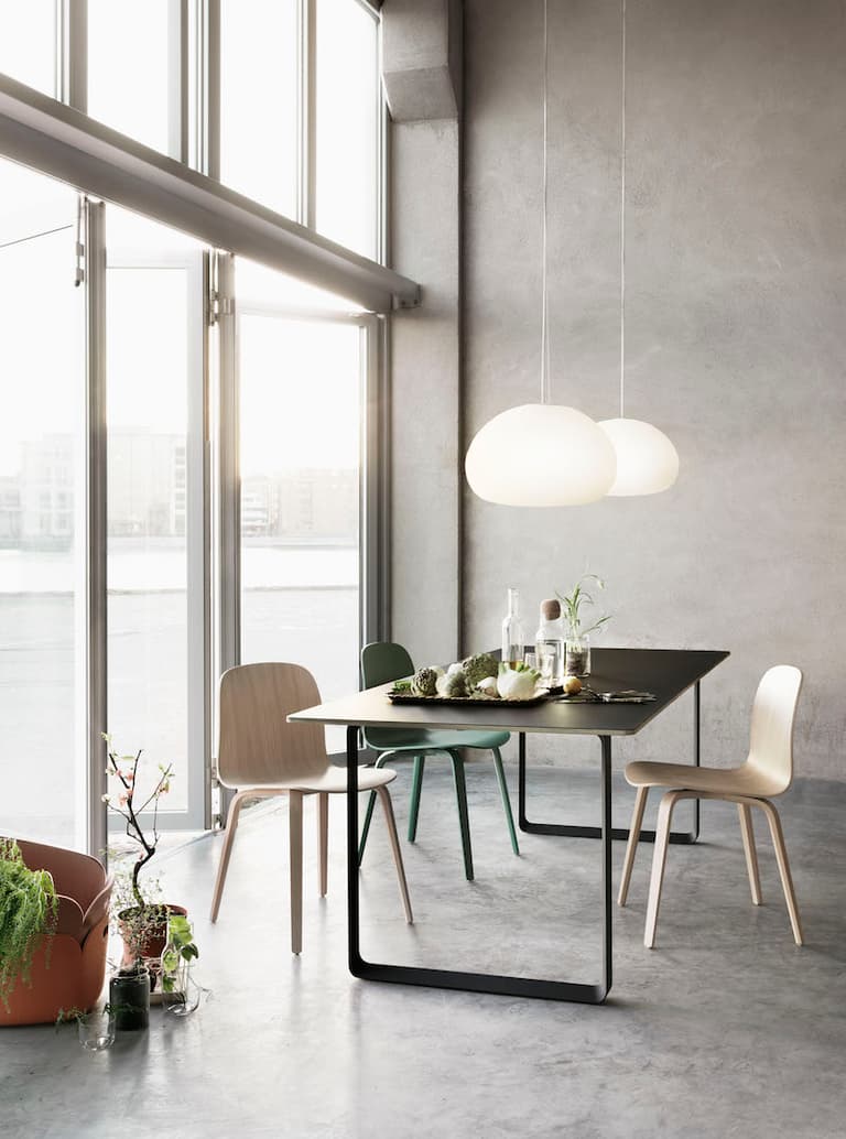 salle à manger en béton ciré Muuto