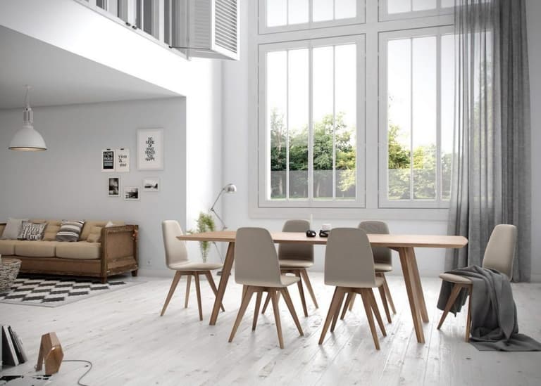 salle à manger loft verrière blanche design - blog déco clem around the corner