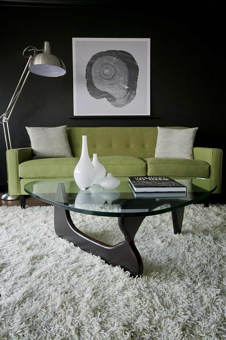 deco masculine vert gris salon