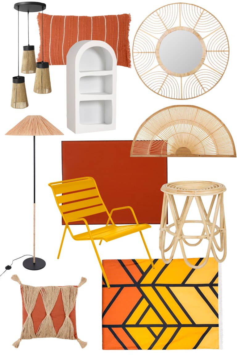 idée déco bohème beige terracotta jaune évasion