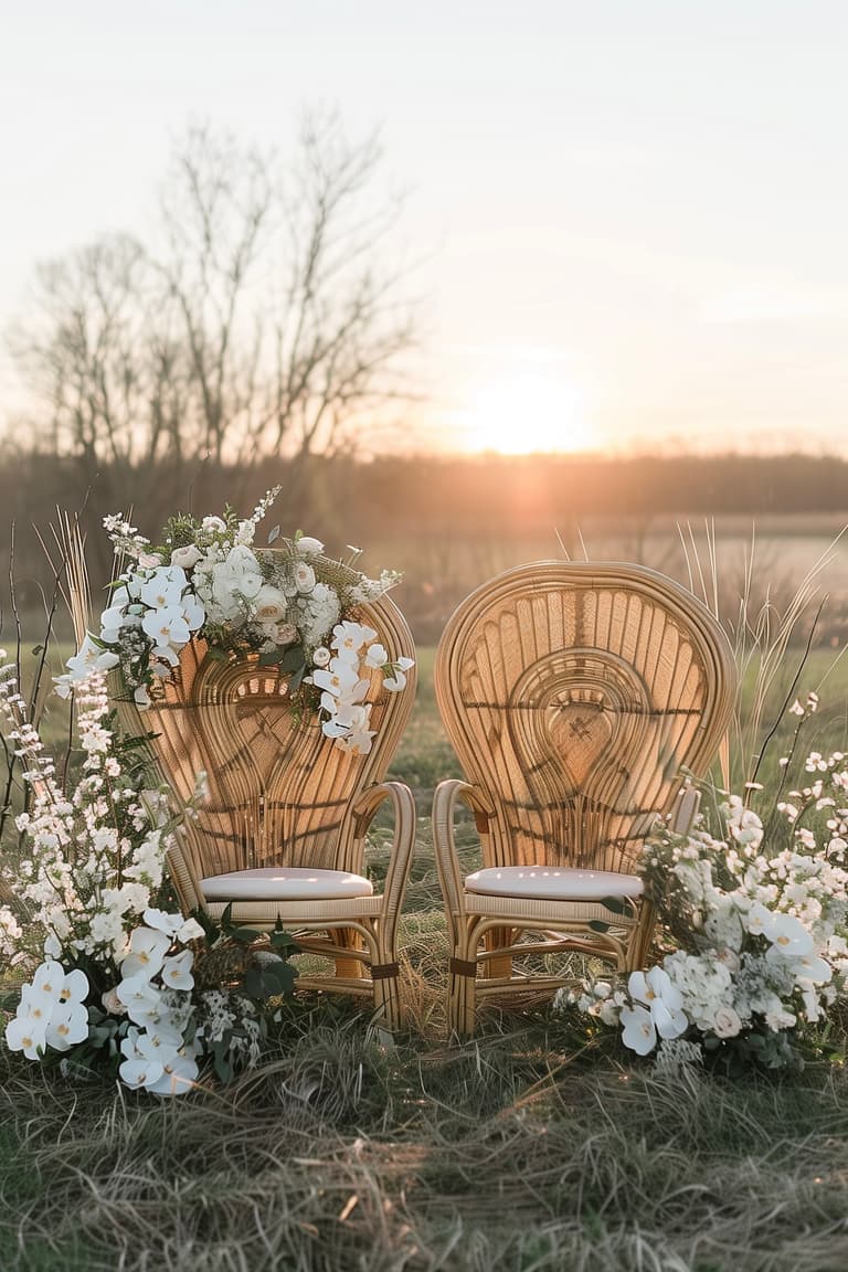déco mariage extérieure bohème fauteuil Emmanuelle cérémonie laïque
