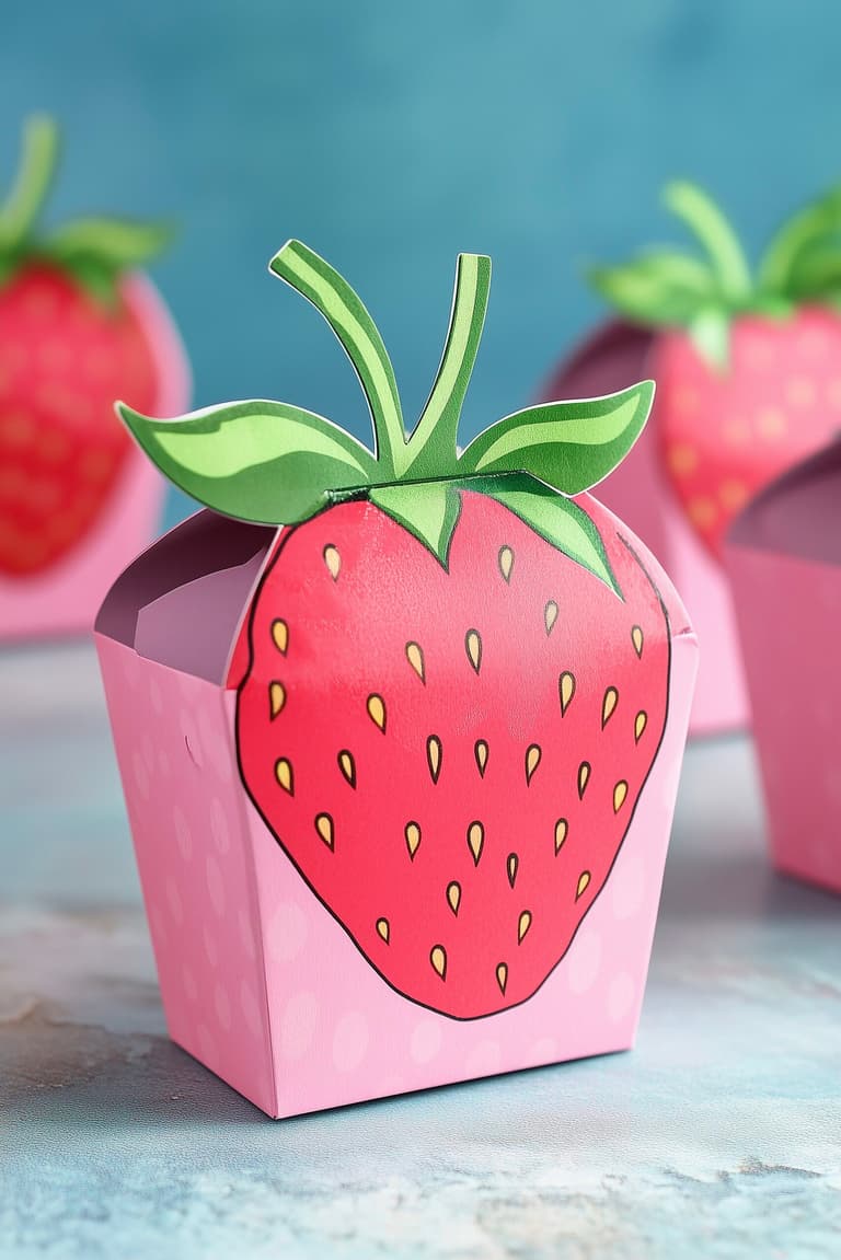 boite dragées bonbon chocolat forme fraise à faire soi-même