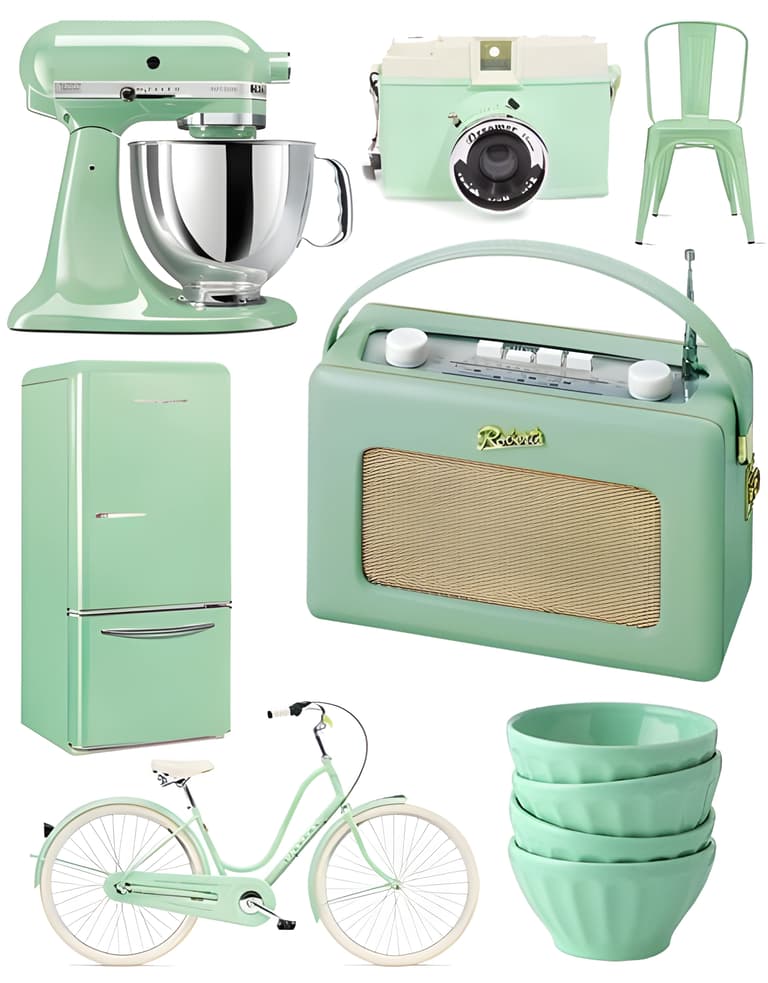déco retro vert menthe