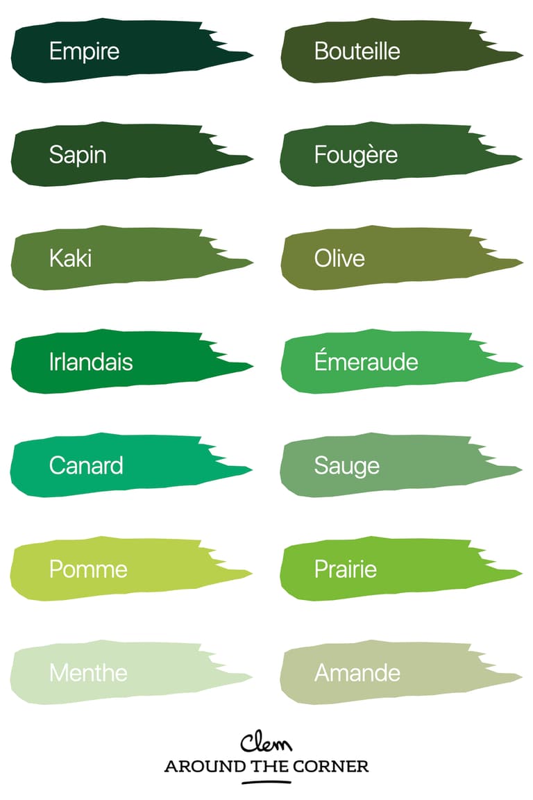 nuancier vert peinture camaieu teinte palette couleur