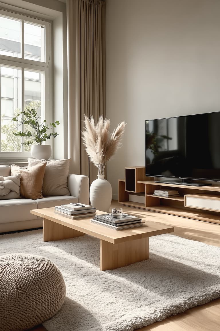 astucieux meuble tv niche bois massif
