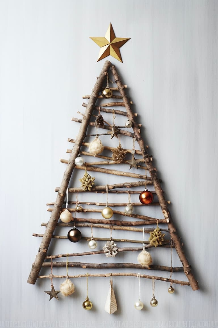 alternative sapin branchage branche suspendu DIY bois bouleau