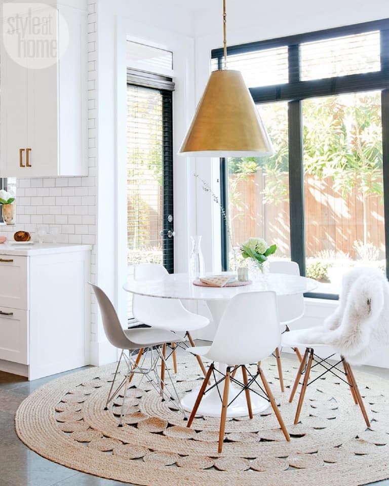tapis rond style scandinave salle manger - blog déco - clem around the corner
