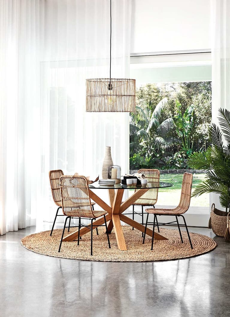 tapis rond style nature marron - blog déco - clem around the corne
