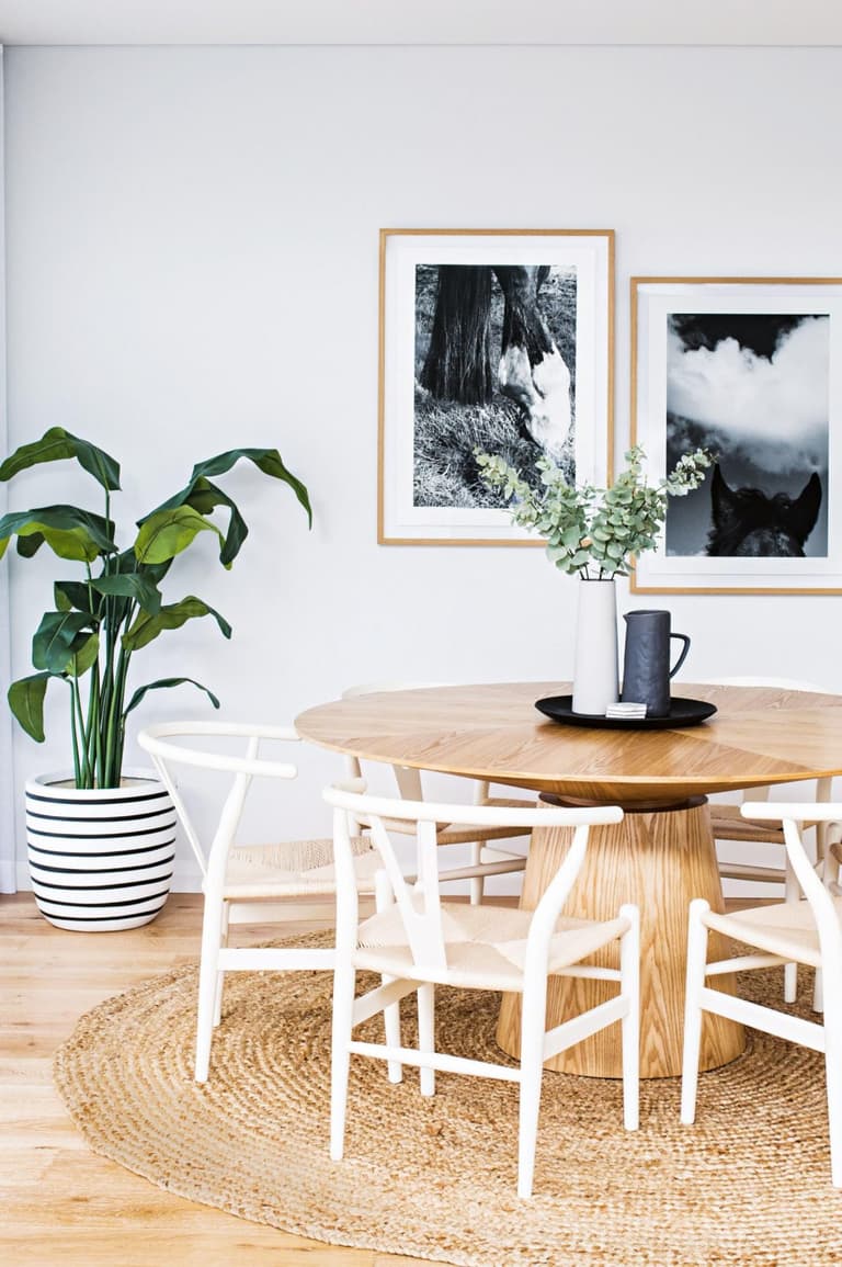tapis rond blanc nature lumineux salon slow living - blog déco - clem around the corner