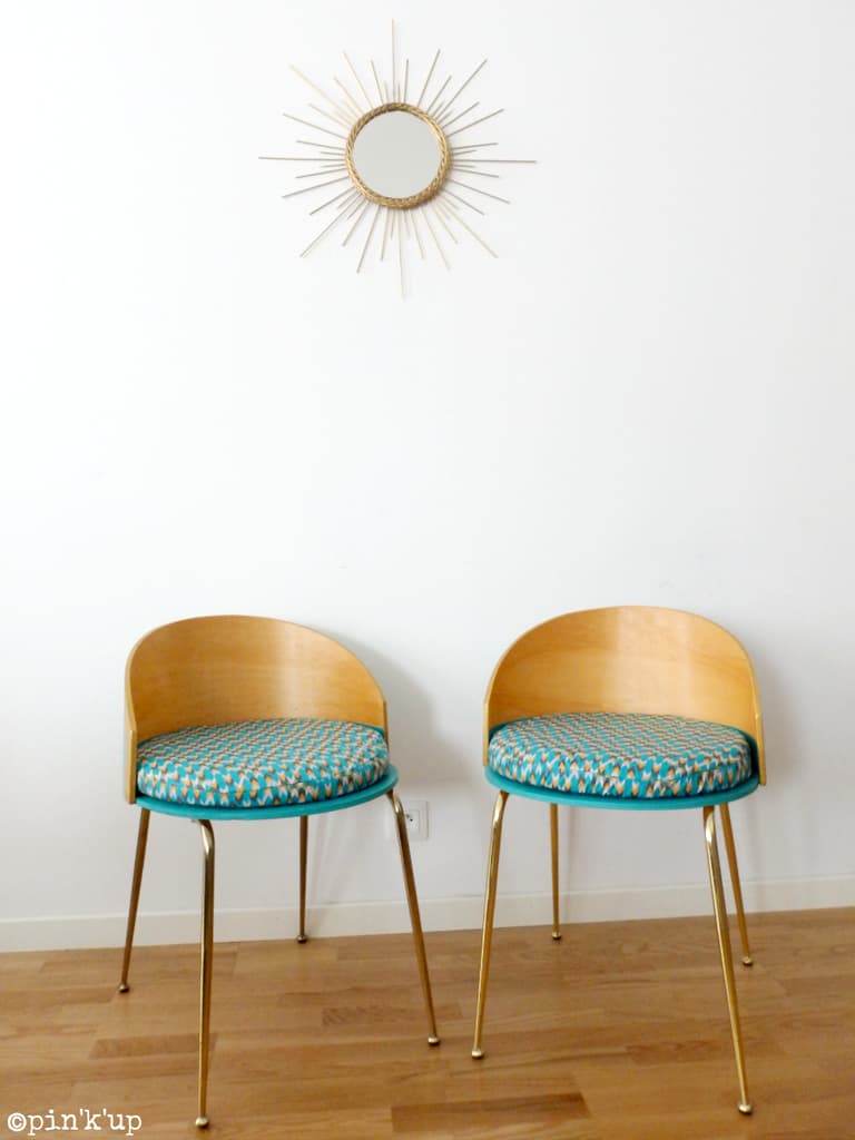 DIY chaise bois or bleu soleil ambiance estivale - blog déco - clem around the corner