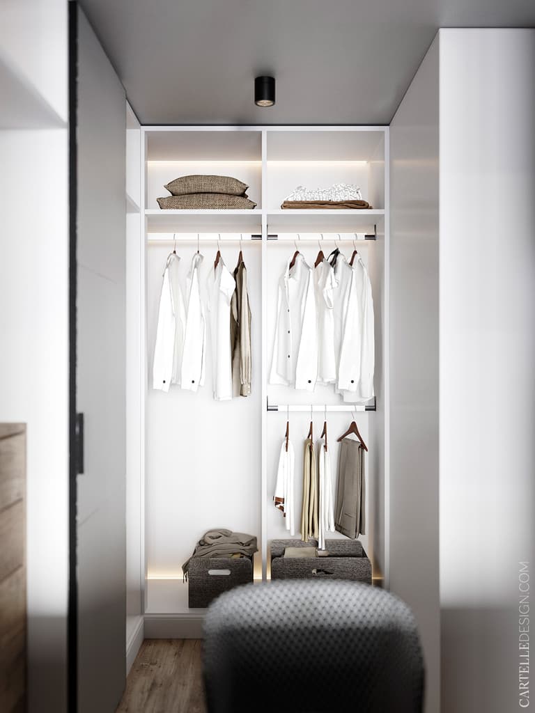 studio étudiant salle de bain penderie femme - blog déco - clem around the corner