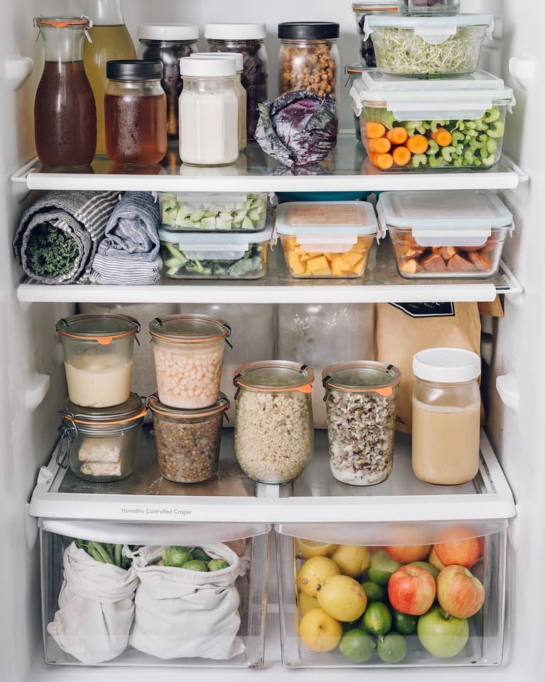zéro déchet bocaux vert hermétique frigo idée rangement aliment cuisine
