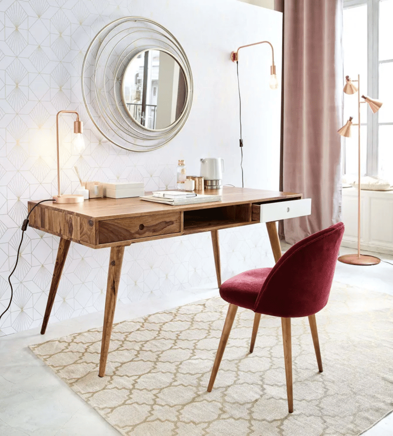 comment nettoyer du velours chaise vintage bordeaux et bouleau - blog déco - clem around the corner