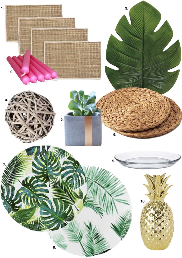 table style jungle rustique assiette pot béton set table tropicale - blog déco - clem around the corner