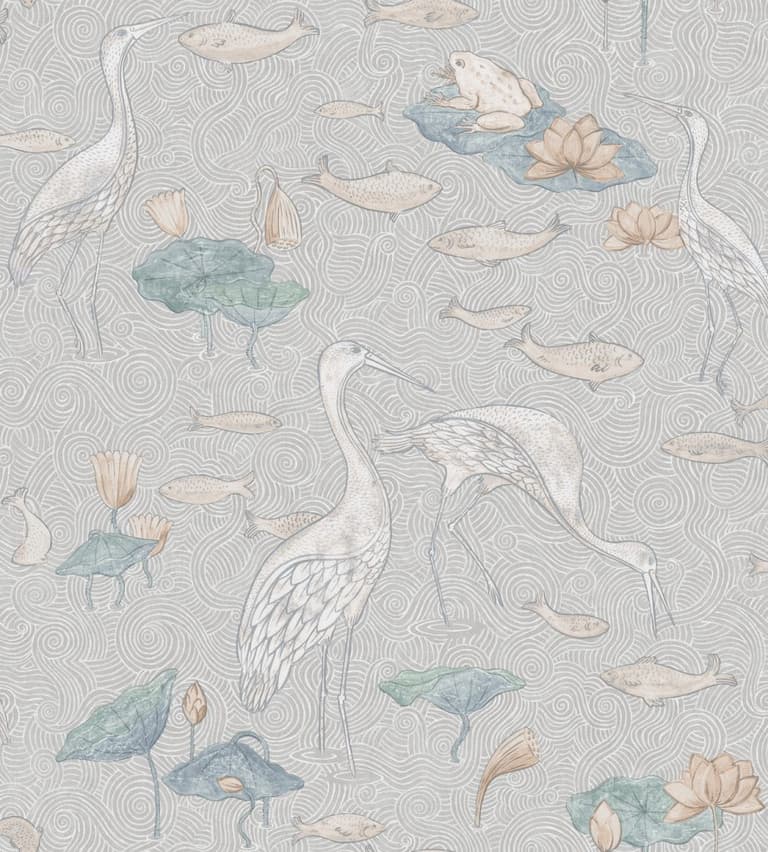 shauna dennison papier peint poétique héron couleur claire - blog déco - clem around the corner